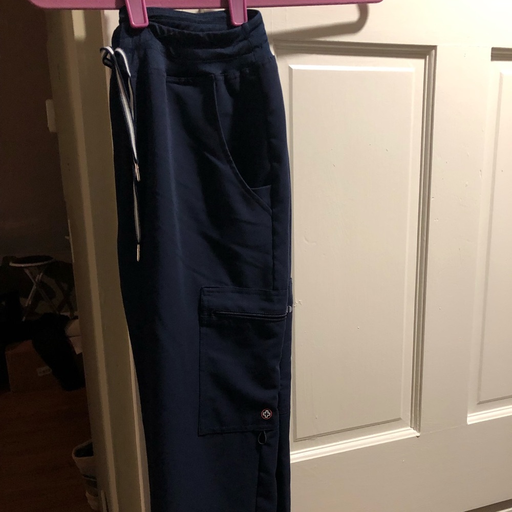 White Cross navy scrub pants